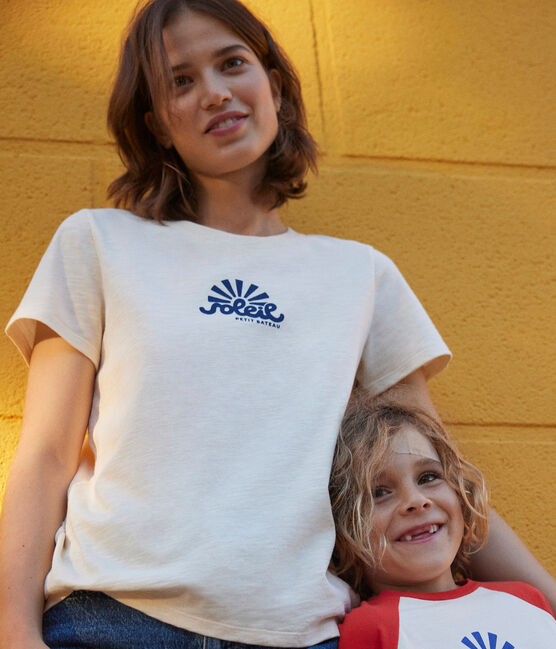 T-shirt Le Droit girocollo in cotone donna ecru AVALANCHE