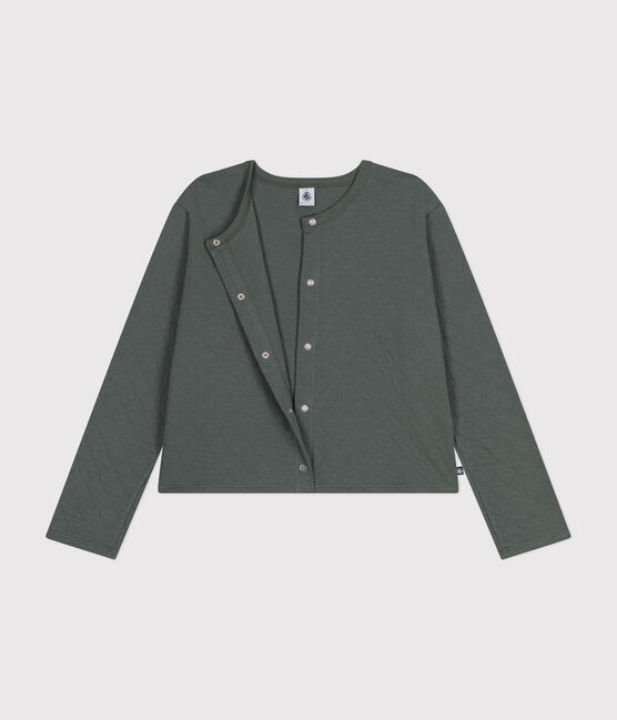 Cardigan con bottoni automatici in tubique Donna verde THUYA