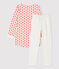 Camicia da notte bambina a fiori in cotone biologico bianco MARSHMALLOW/ SPICY