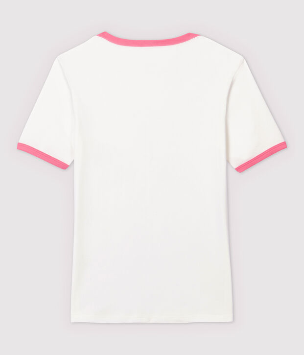 T-shirt cotone Donna bianco/rosa