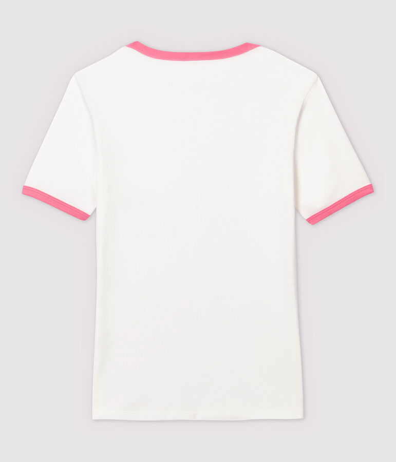 T-shirt cotone Donna bianco/rosa