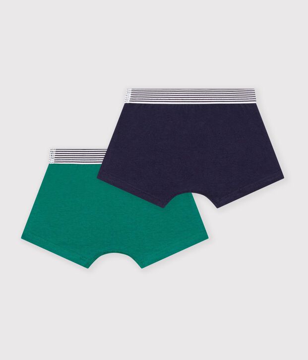 Set di boxer in cotone ed elastan tinta unita bambino multicolore