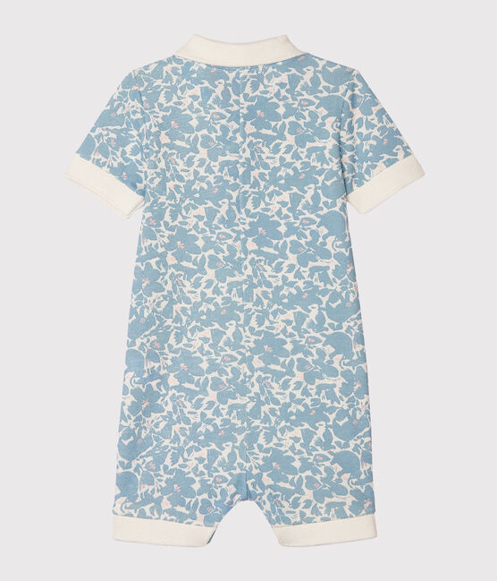 Tutina corta polo bebè maschio fantasia bianco MARSHMALLOW/bianco MULTICO