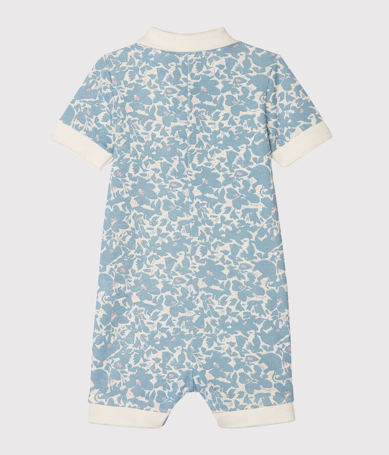 Tutina corta polo beb&egrave; maschio fantasia bianco/multicolore