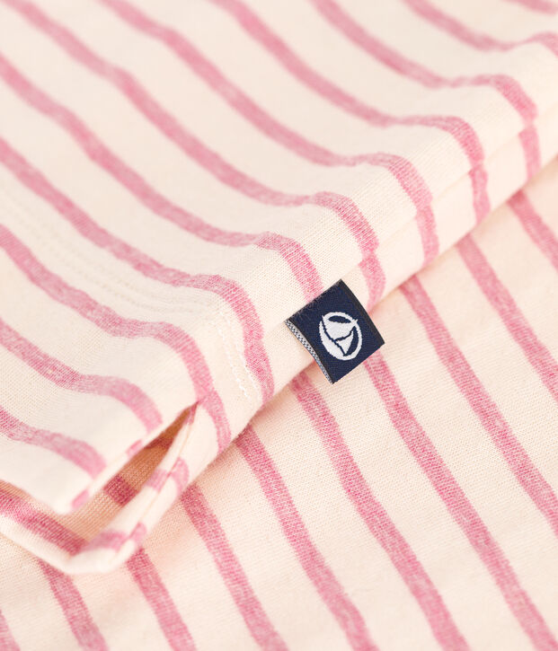 T-shirt Le Boxy in tubique donna ecru/rosa