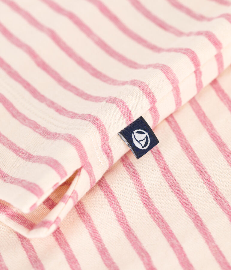 T-shirt Le Boxy in tubique donna ecru/rosa