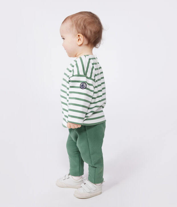 Top da marinaio per neonati in cotone spesso verde/verde