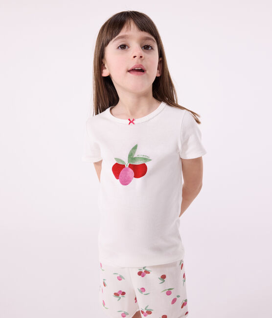 Pigiama corto in cotone con stampa di frutti bambino bianco MARSHMALLOW/bianco MULTICO