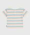 T-shirt a maniche corte in cotone a righe neonato bianco/multicolore