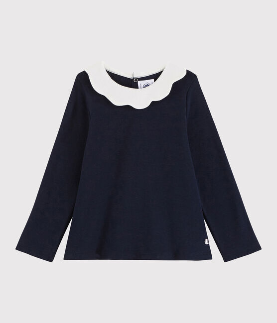Blusa a manica lunga bebè femmina blu SMOKING