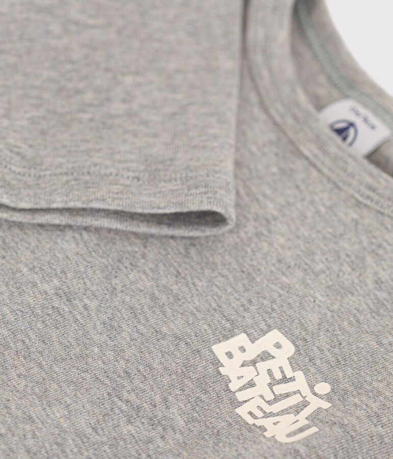T-shirt beb&egrave; a maniche lunghe in cotone grigio
