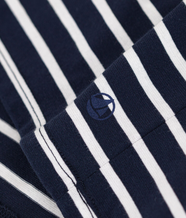 T-shirt LE DROIT girocollo in cotone Donna blu SMOKING/bianco MARSHMALLOW