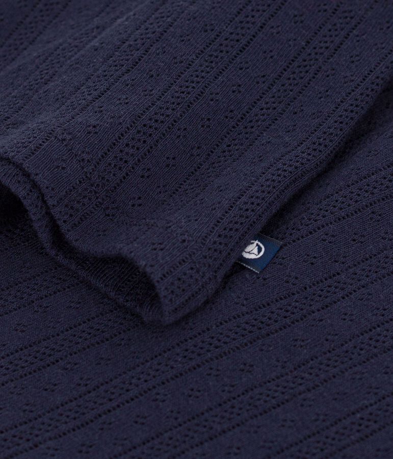 T-shirt a maniche corte in cotone tinta unita donna blu