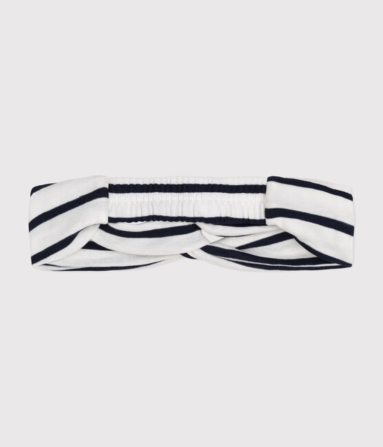 Fascia bebè femmina in cotone a righe bianco MARSHMALLOW/blu SMOKING