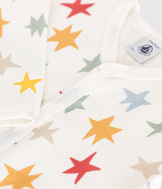 Pigiama senza piedini in cotone con stampa neonato bianco MARSHMALLOW/bianco MULTICO
