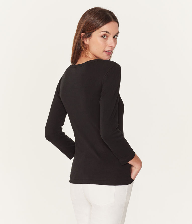 T-shirt maniche 3/4 donna nero