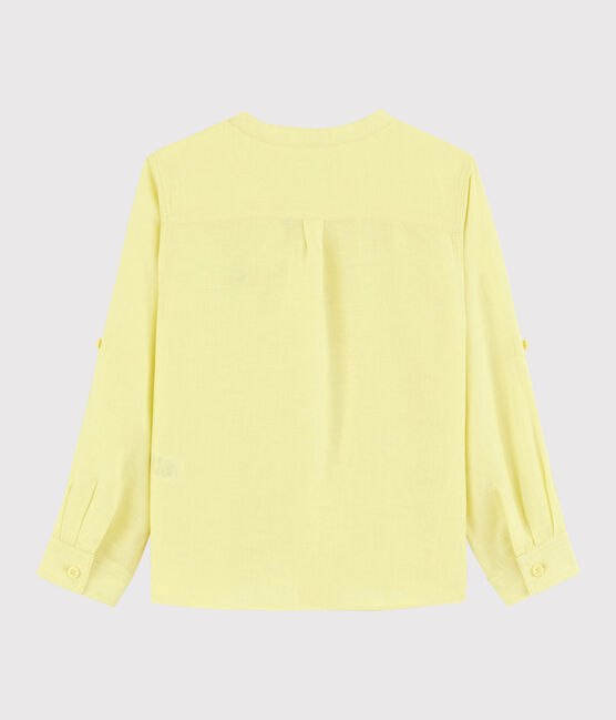 Camicia a manica rimboccabile in lino bambino giallo CITRONEL