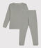 Pigiama a righe bambino unisex in cotone AVORIAZ/ MARSHMALLOW