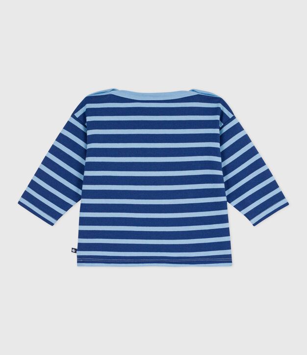 Marini&egrave;re in cotone con stemma a gabbiano neonato blu/blu