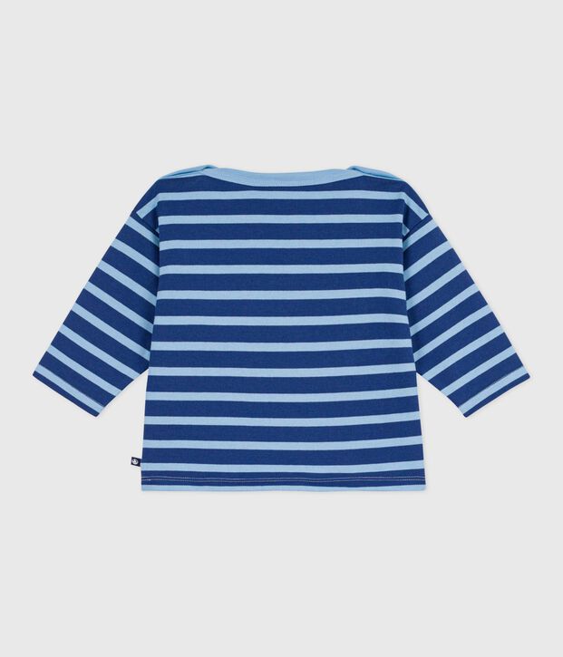 Marini&egrave;re in cotone con stemma a gabbiano neonato blu/blu