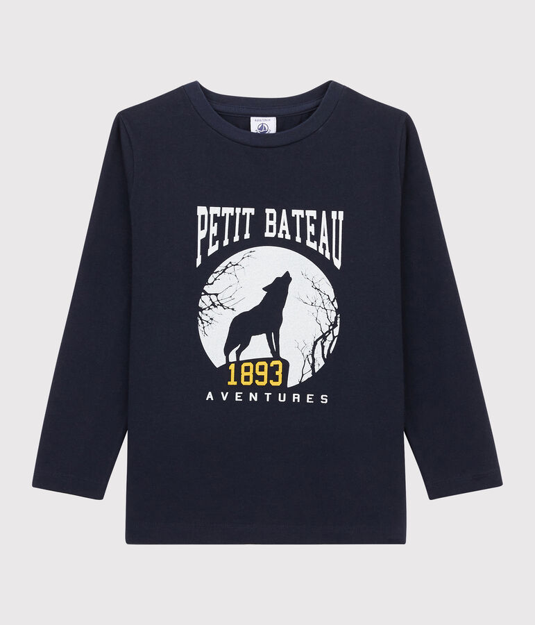 T-shirt serigrafata bambino blu SMOKING