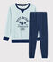 Pigiama motivo yeti in ciniglia bambino blu MEDIEVAL/bianco MULTICO