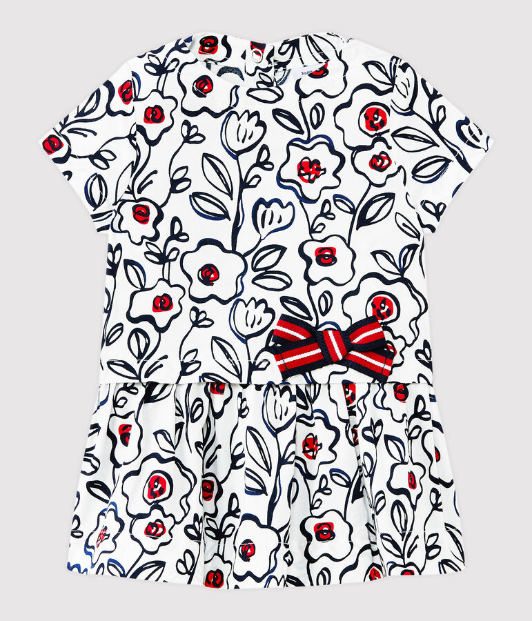 Abito beb&egrave; bambina stampato bianco/multicolore