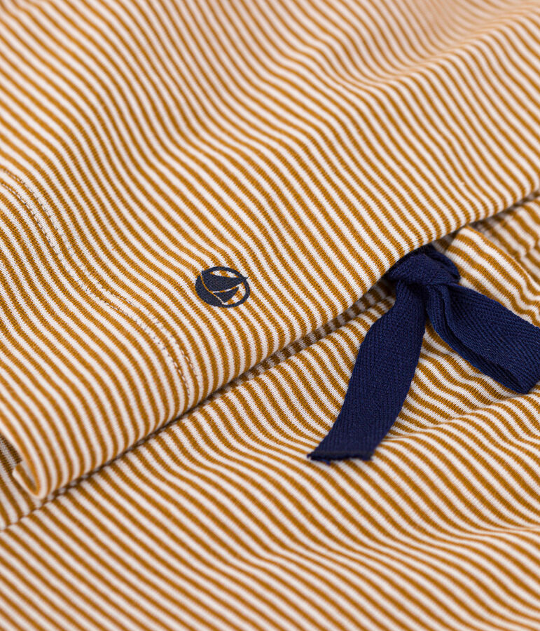 Pigiama donna in cotone a righe marrone/bianco