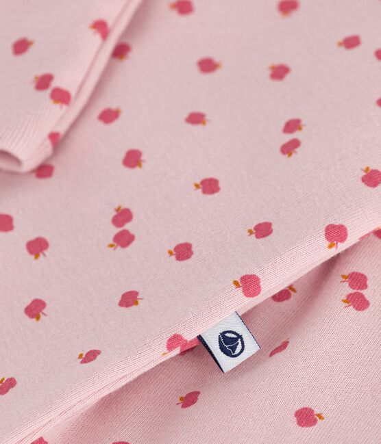 Tutina e sacco nanna in cotone con colletto e stampa neonato rosa JOLI/bianco MULTICO