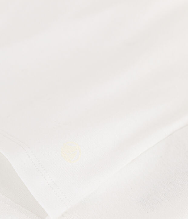 T-shirt Iconica a maniche corte a coste tinta unita donna bianco