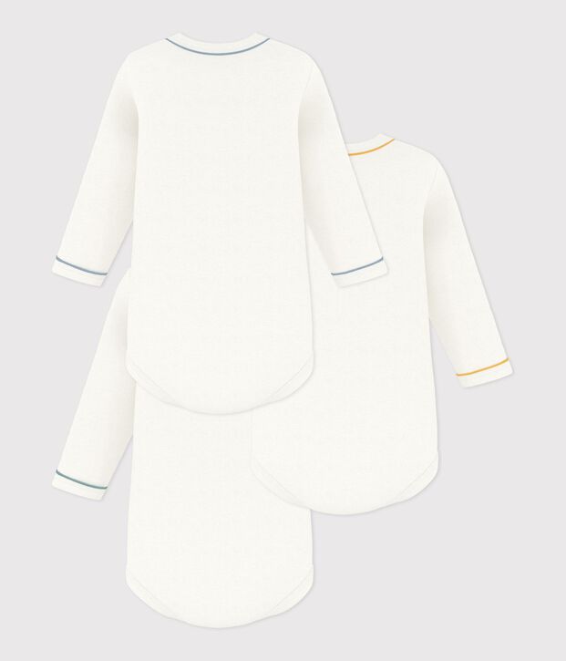 Set di body a maniche lunghe in cotone tinta unita neonato multicolore
