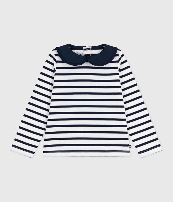 Marinière in cotone bambino bianco MARSHMALLOW/blu SMOKING