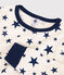 Pigiama a stelle bambina/bambino in cotone bianco MARSHMALLOW/blu MEDIEVAL
