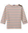 Marinière donna tricolore in jersey pesante beige COQUILLE/blu SMOKING/ TERKUIT