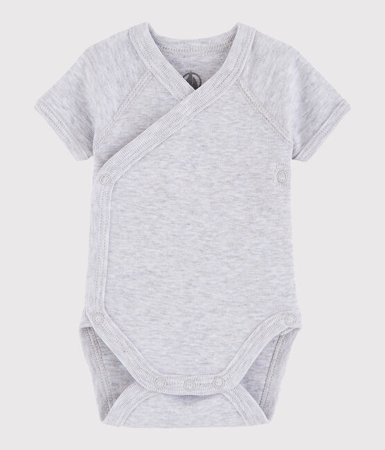 Body incrociato a manica corta bebè unisex grigio POUSSIERE CHINE