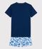 Pigiama corto blu bambino in cotone blu MEDIEVAL/bianco MULTICO