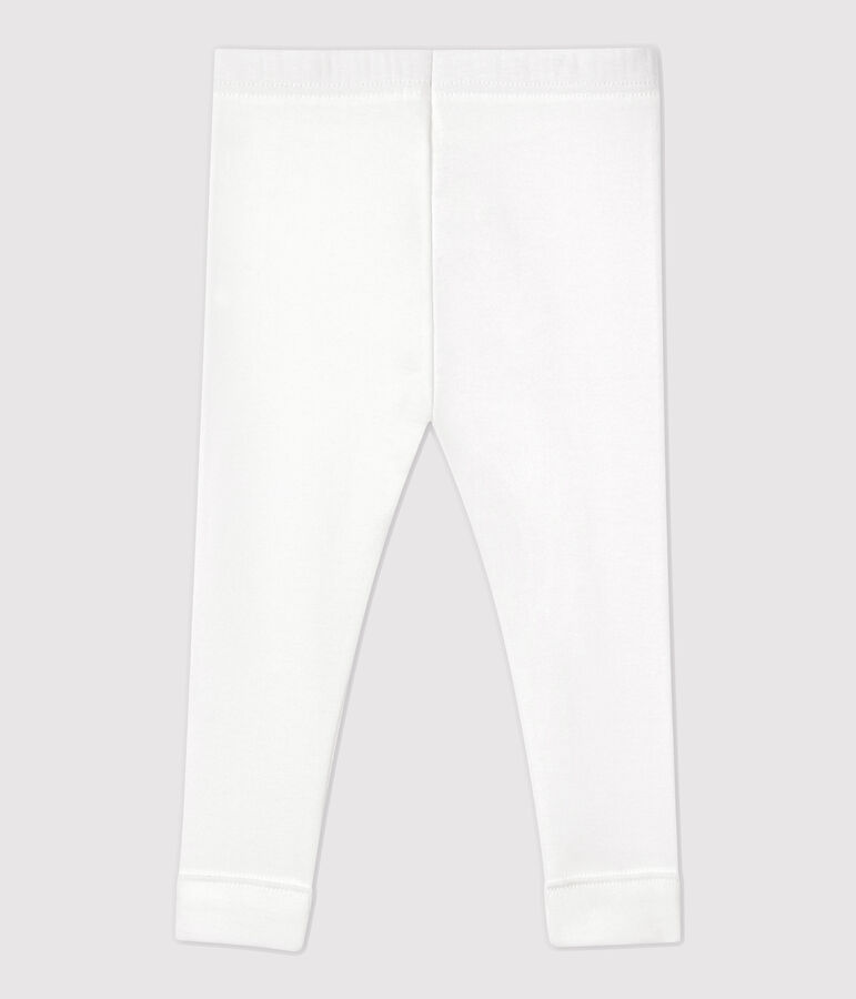 Leggins per beb&egrave; in cotone bianco