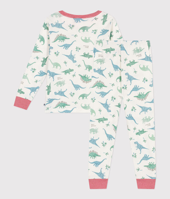 Pigiama in cotone con dinosauri stampati bambino bianco MARSHMALLOW/bianco MULTICO