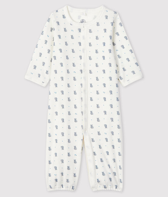 Combisac da neonato fantasia koala a costine bianco MARSHMALLOW/bianco MULTICO