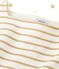 Abito bambina bi-matiere a righe brillantinate beige COQUILLE/giallo LUREX DORE