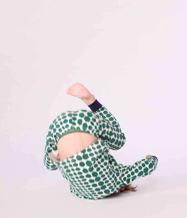 Pigiama travestimento bambino in cotone con coccodrilli stampati verde/verde