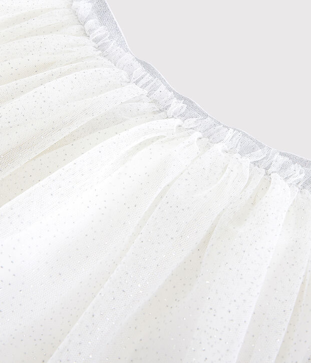 Gonna in tulle con paillettes bambina bianco/grigio