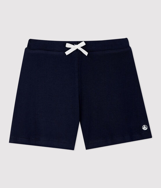 Shorts in cotone bambina blu SMOKING