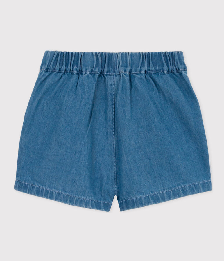 Shorts beb&egrave; in denim leggero blu