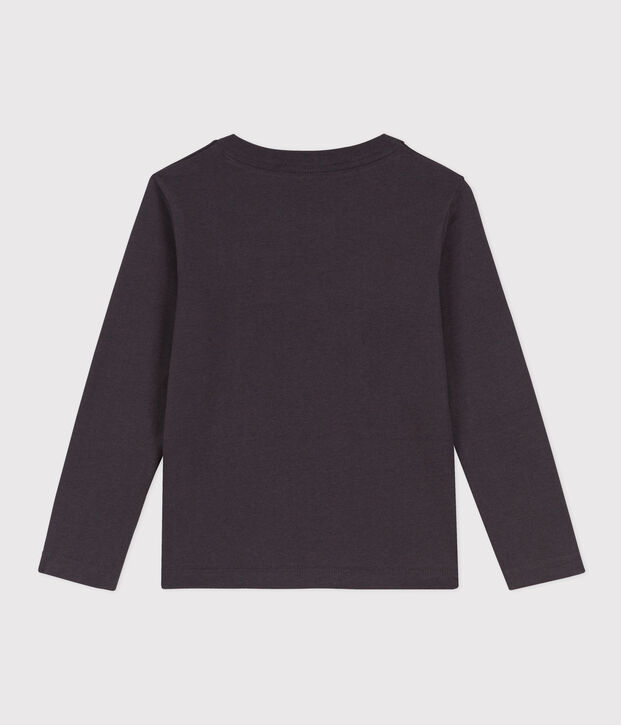 T-shirt bambino a maniche lunghe in cotone grigio