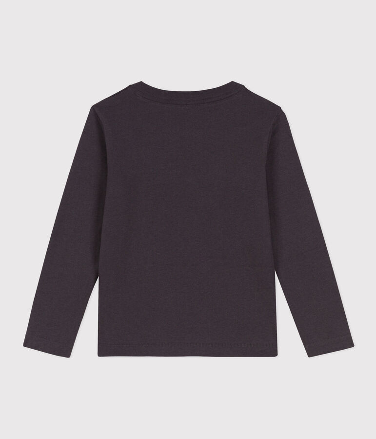 T-shirt bambino a maniche lunghe in cotone grigio