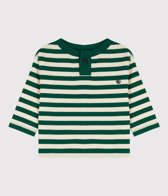 T-shirt maniche lunghe bebè in cotone EVERGREEN/ AVALANCHE