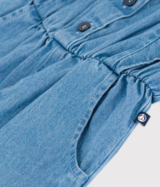 Tutina bambina denim blu