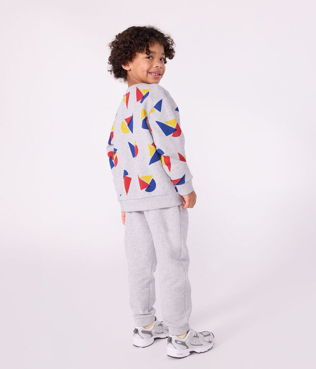 Felpa in cotone stampato bambino grigio/multicolore