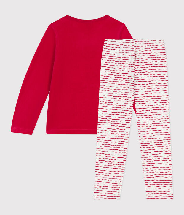 Pigiama in ciniglia bambino rosso/multicolore